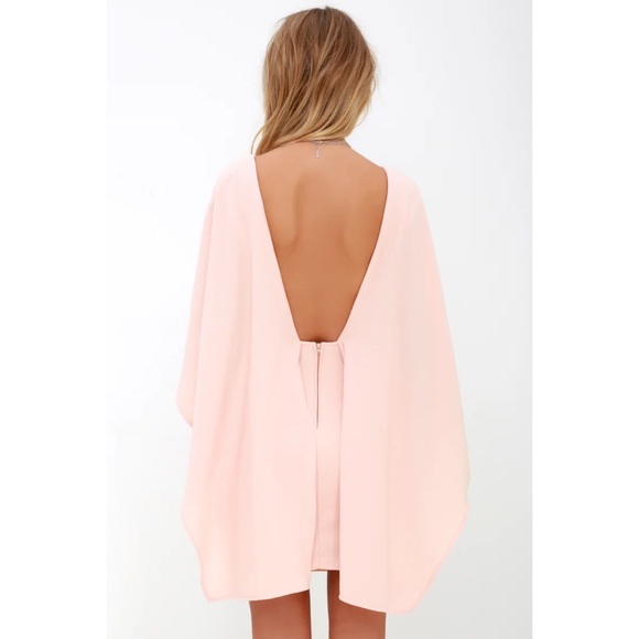 Lulu’s SEXY Backless Cape Wing Bodycon Mini Dress - Picture 3 of 15